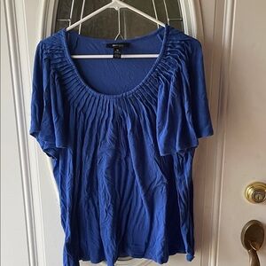 Style & Co. Royal Blue Pleated Blouse
